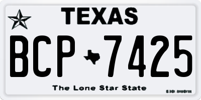 TX license plate BCP7425