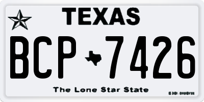 TX license plate BCP7426