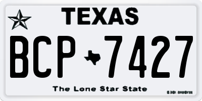 TX license plate BCP7427