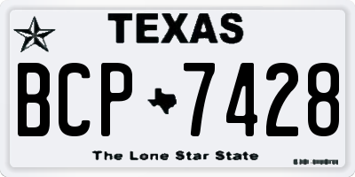TX license plate BCP7428