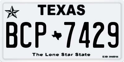 TX license plate BCP7429