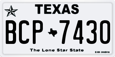 TX license plate BCP7430