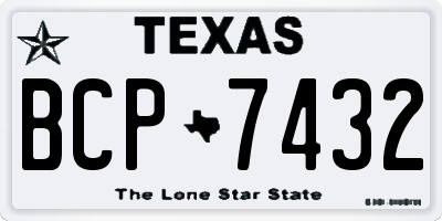 TX license plate BCP7432