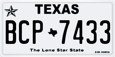 TX license plate BCP7433