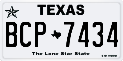 TX license plate BCP7434