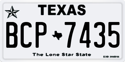 TX license plate BCP7435