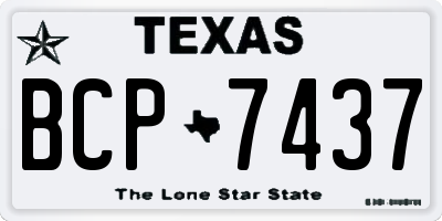 TX license plate BCP7437