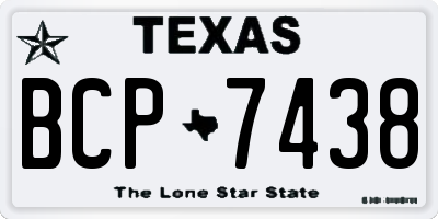 TX license plate BCP7438