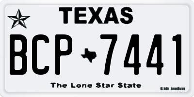 TX license plate BCP7441