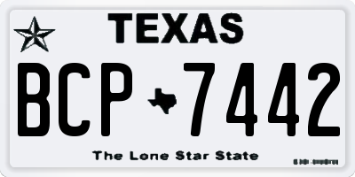 TX license plate BCP7442