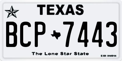 TX license plate BCP7443