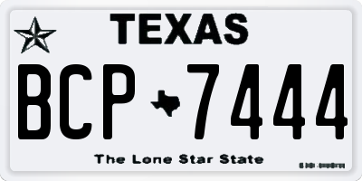TX license plate BCP7444
