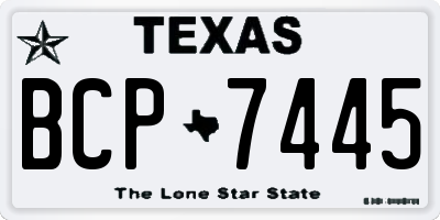 TX license plate BCP7445
