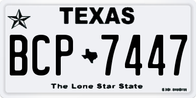 TX license plate BCP7447