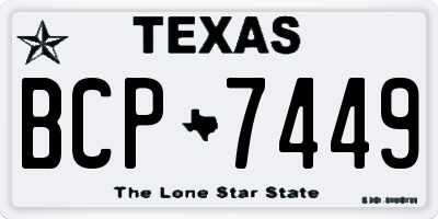 TX license plate BCP7449