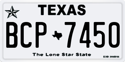 TX license plate BCP7450