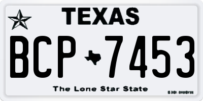 TX license plate BCP7453