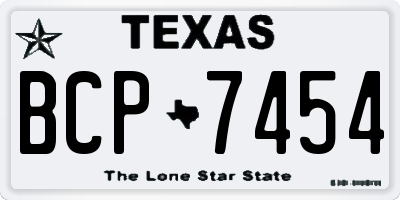 TX license plate BCP7454