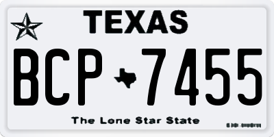 TX license plate BCP7455