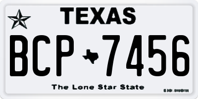TX license plate BCP7456