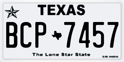 TX license plate BCP7457