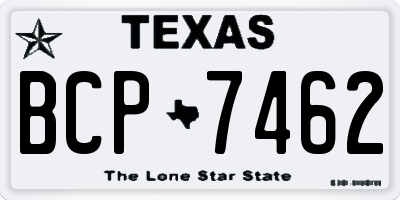 TX license plate BCP7462