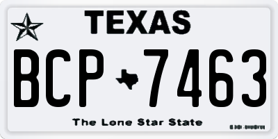 TX license plate BCP7463