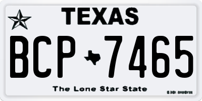 TX license plate BCP7465