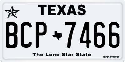 TX license plate BCP7466