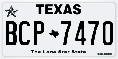 TX license plate BCP7470