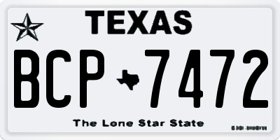 TX license plate BCP7472