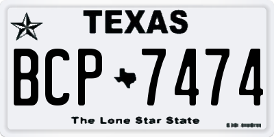 TX license plate BCP7474