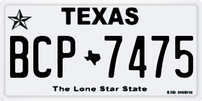 TX license plate BCP7475
