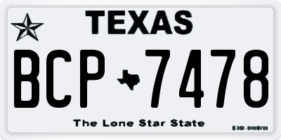 TX license plate BCP7478