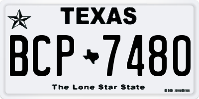 TX license plate BCP7480