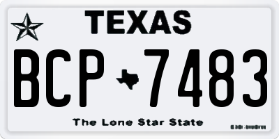 TX license plate BCP7483