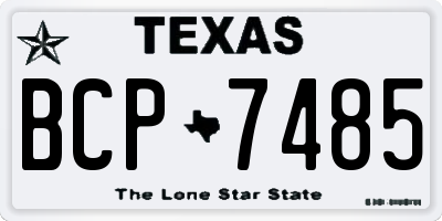 TX license plate BCP7485