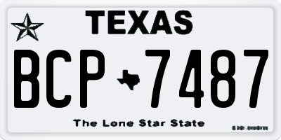 TX license plate BCP7487