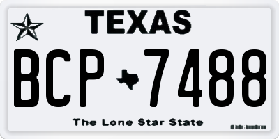 TX license plate BCP7488
