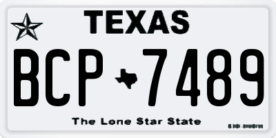 TX license plate BCP7489