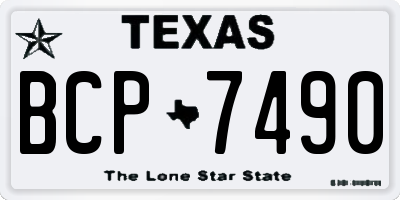 TX license plate BCP7490