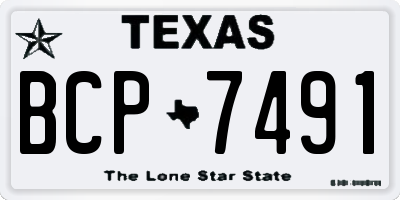 TX license plate BCP7491