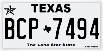 TX license plate BCP7494