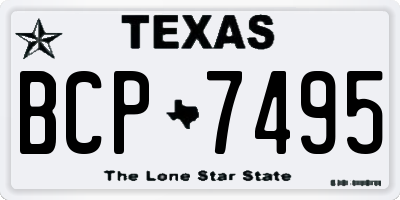 TX license plate BCP7495