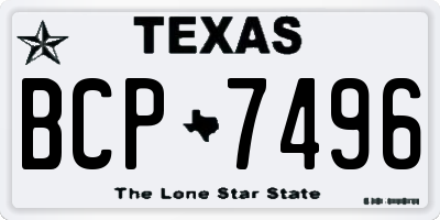 TX license plate BCP7496
