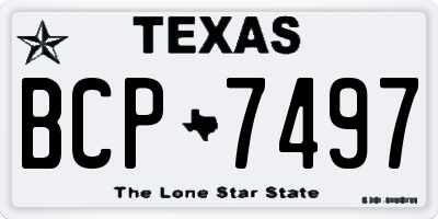 TX license plate BCP7497