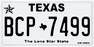 TX license plate BCP7499