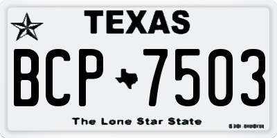 TX license plate BCP7503