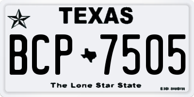 TX license plate BCP7505