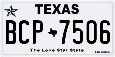 TX license plate BCP7506